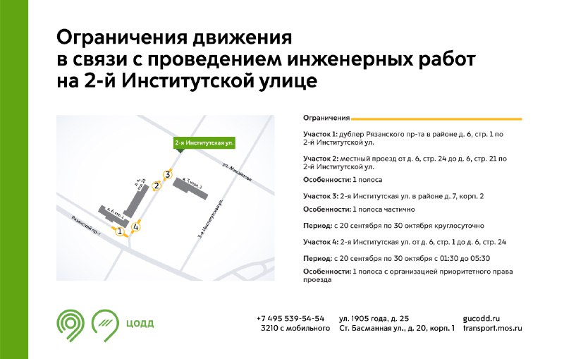 На 2-й Институтской ограничат движение
